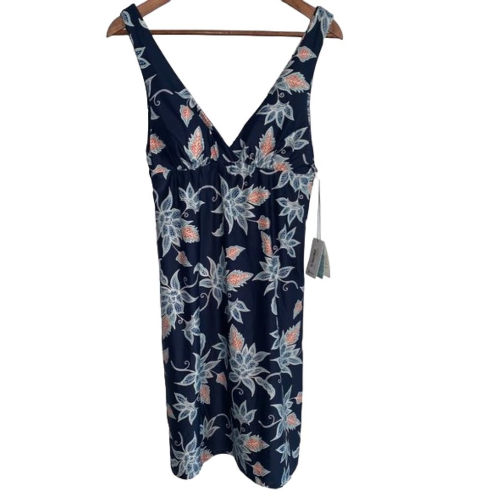 CARVE DESIGNS SIZE M CAYMAN DRESS BATIK FLORAL A-LINE DRESS UPF 50